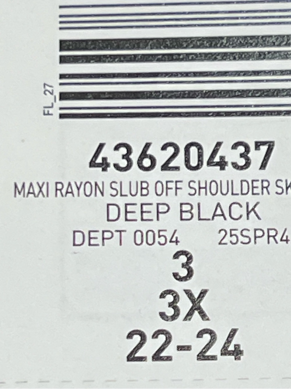 Maxi Rayon Slub off Shoulder Cropped Top in Deep Black Size 3/3X - Picture 8 of 8